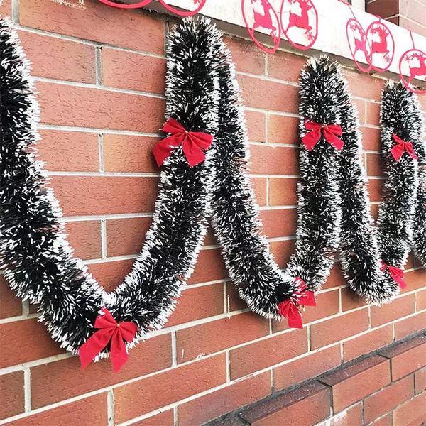 

christmas decorations 2m ribbon tree garland ornaments white dark green cane tinsel party supply room hanging decorative ribbons
