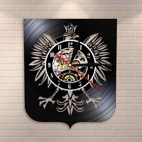 

wall clocks polish coat of arms polska clock falcon vintage record home watch