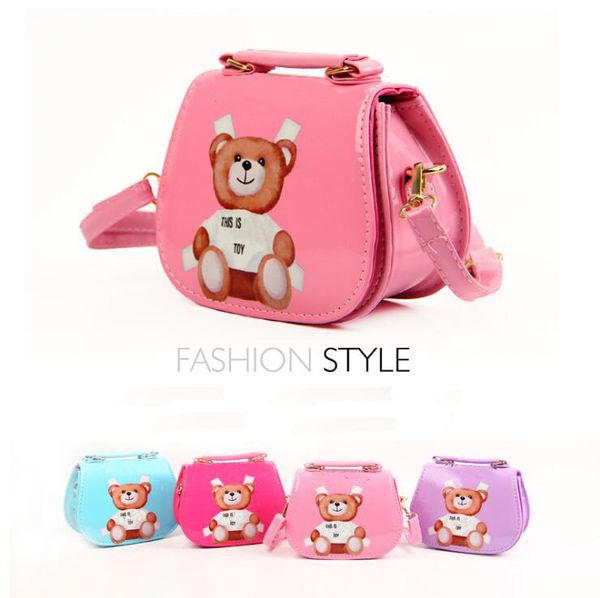 

2021 new princess kids bag children messenger small bag girl baby shoulder handbag leather purse chain bag trend kids gift party totes, Black