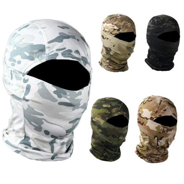 

tactical camouflage balaclava full face mask wargame army hunting cycling sports cap multicam cp face scarf bandana, Black