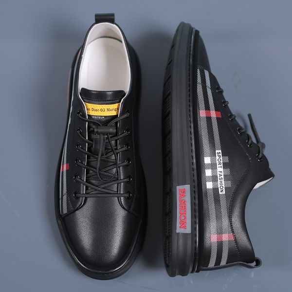 

men's spring 2020 white men's trend casual shoes summer breathable hundred board one generation, Black