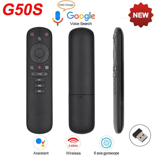 

2021 g50s google voice air mouse microphone gyroscope 2.4g wireless ir learning remote control for android tv box pk g20s pro