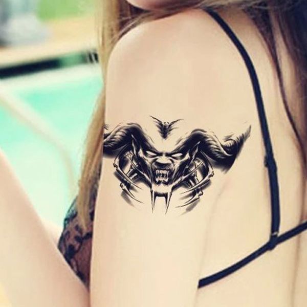 

half arm evil god demon waterproof, lasting and fresh men women's small flower sweat proof