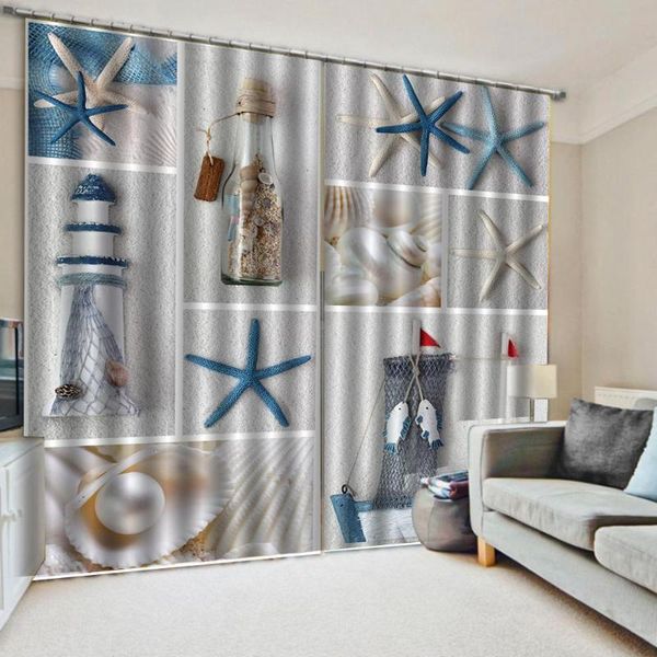 

curtain & drapes custom any size po blue sea stars curtains 3d bay window balcony thickened windshield blackout