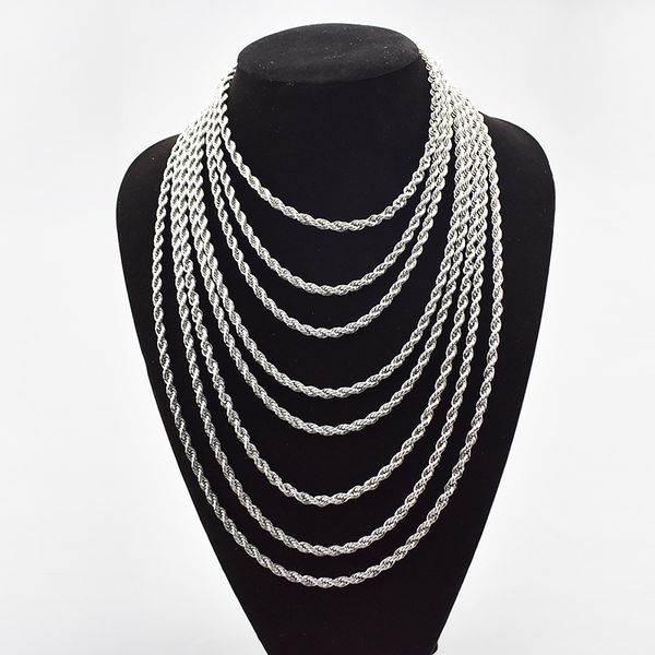 

selling stainless steel twist chain necklace neutral men's titanium steel chain item jewelry factory wholesale, Silver