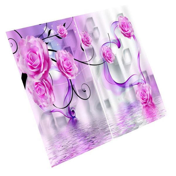 

curtain & drapes el home universal waterproof polyester decorative printing for living room bedroom (flower pattern