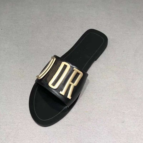 

factory approved flat bottomed lazy slippers in summer zly zly, Black