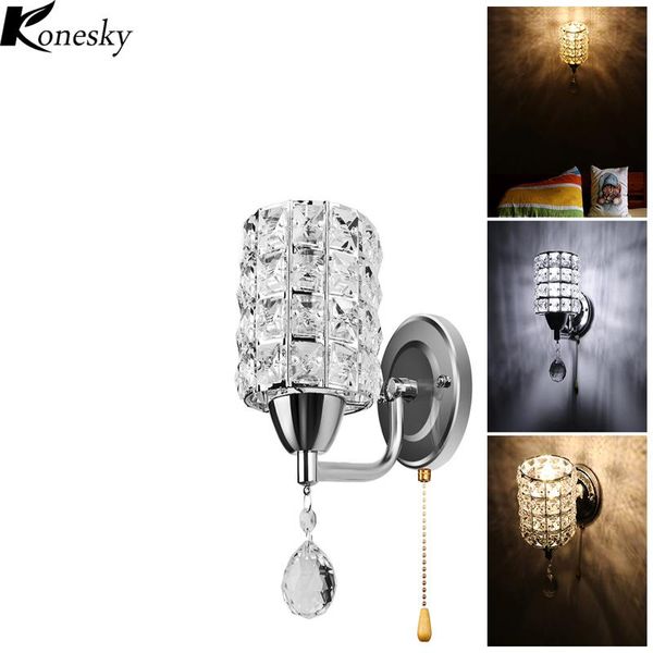 

wall lamps modern lamp crystal hanging light pendant wire switch ac 110v 220v e14 socket