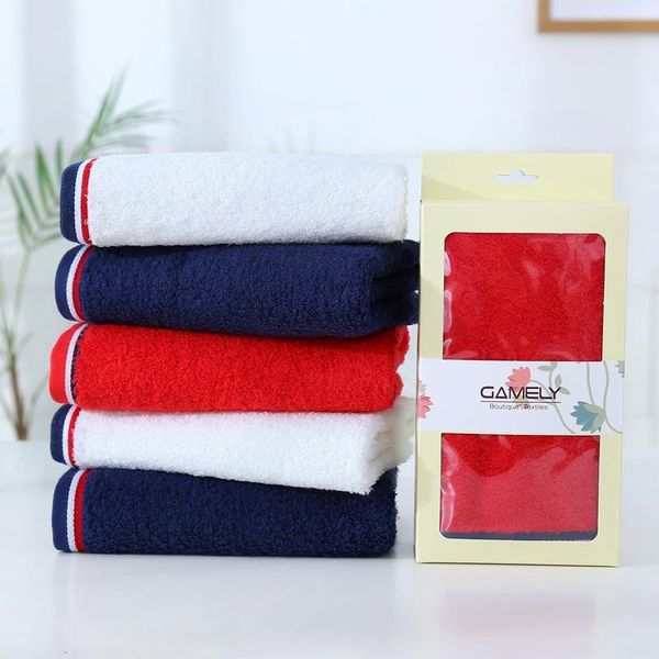 

towel british style household face 100% cotton thickened red