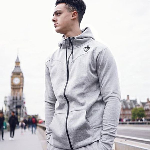 

products for autumn and winter sports casual jacket hooded sweater zipper shirt men's cotton sportswear kg-207, Black