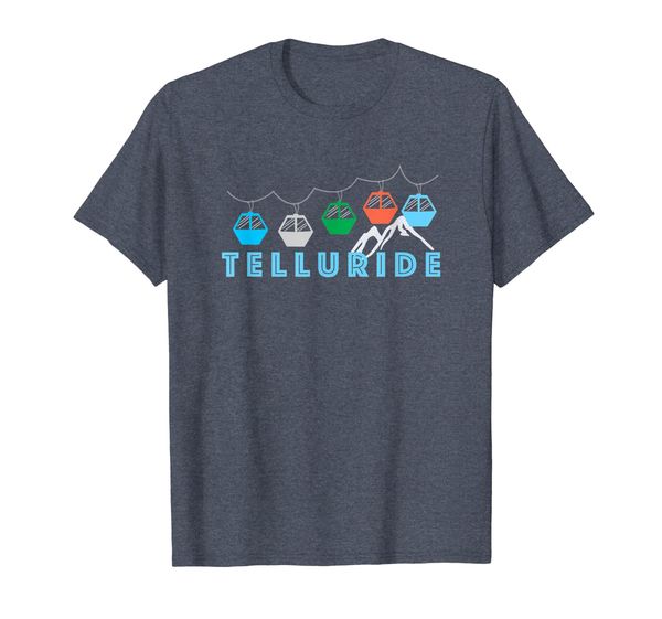 

colorado ski mountain gondola - telluride t-shirt, White;black