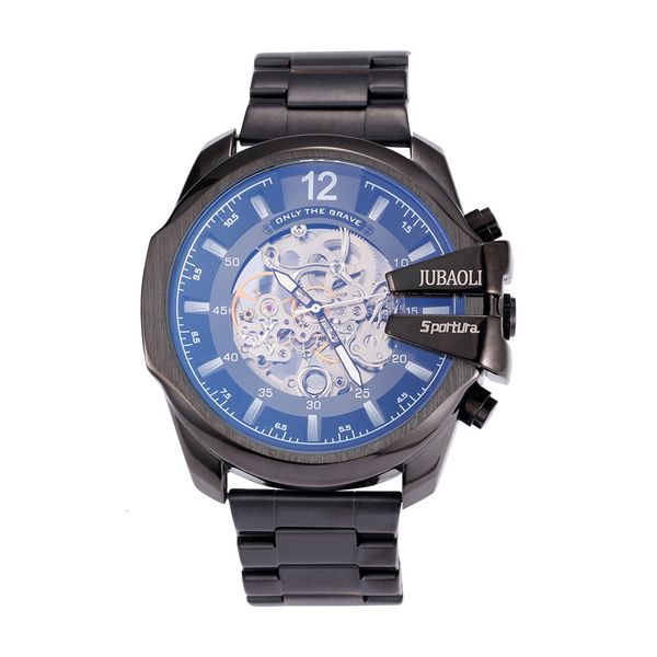 

men's watches sports mechanical hollow watertight pchrome glass luxury variety of colours 2021, Slivery;brown