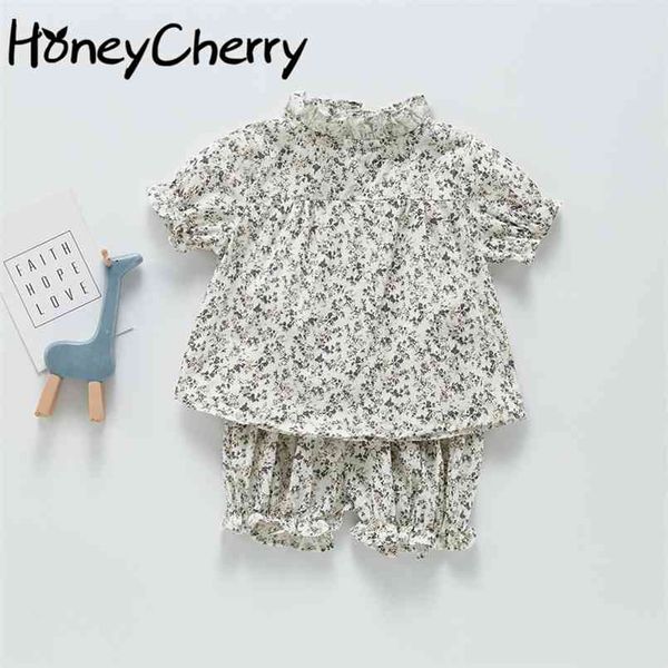 

girl baby suit summer girl shirt + pants two-piece clothes s boutique outfits 210702, White