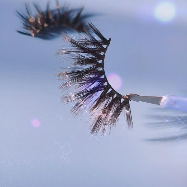 

false eyelashes oem 3d silk 100% winged criss-cross synthetic hair lashes