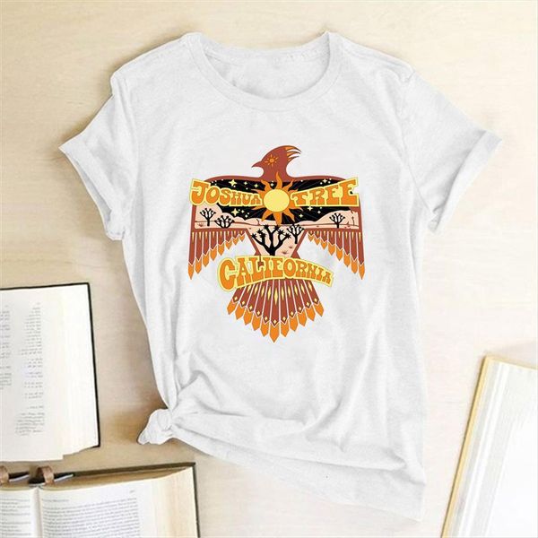 

retro vintage joshua tree women t shirts printed tee femme short sleeve harajuku graphic summer tees female hipster, White
