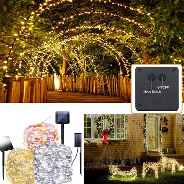 

strings 7/12/22m led solar light outdoor lamp string lights for party holiday christmas waterproof fairy garden garland