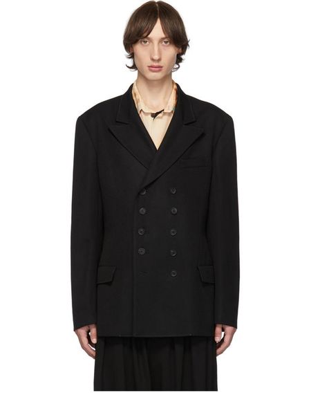 

men's suits & blazers spring and autumn lapels solid color double-breasted wool blazer plus-size fashion slim trend, White;black