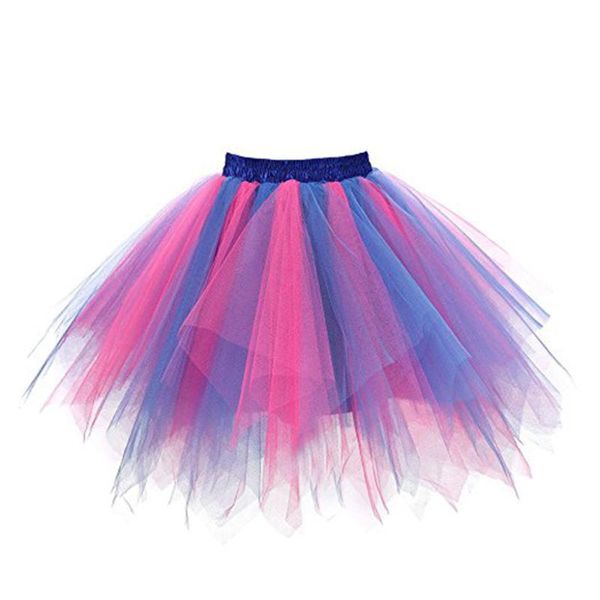 

skirts summer womens lace short skirt pleated gauze colours tutu dancing #8, Black