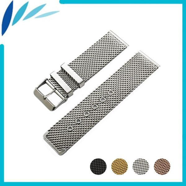 

watch bands stainless steel band 22mm for samsung gear 2 r380 / r381 r382 pin clasp strap wrist loop belt bracelet black silver, Black;brown