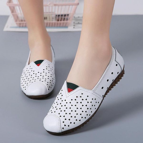 

dress shoes women summer pumps low heels office ladies wedges cut out woman pu leather slip on loafer female mujer sapato femininod786, Black