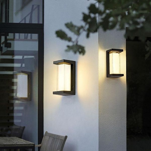 

wall lamp modern outdoor led lamps aluminum waterproof balcony sconces ip68 double shell garden stair luminaire ac85~260v
