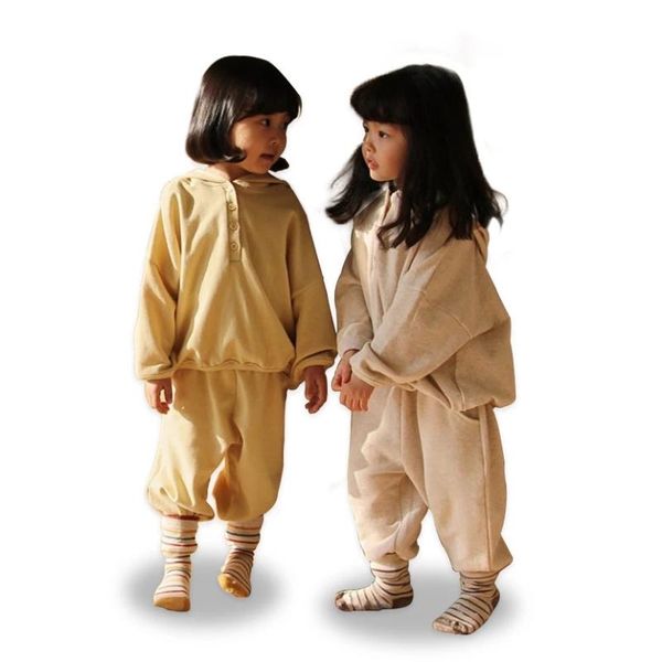 

yoga outfit korean children's clothing autumn boys and girls cotton hooded casual hoodie suit sports