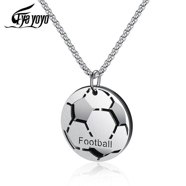 

pendant necklaces eyeyoyo football titanium steel men's necklace stainless sports, Silver