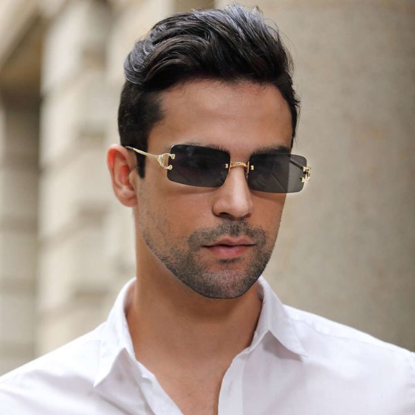 

new frameless sunglasses in 2021, White;black