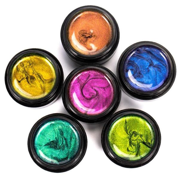 

nail gel 6pcs 9d crack cat eye magnetic soak off uv led varnish semi permanent manicure, Red;pink