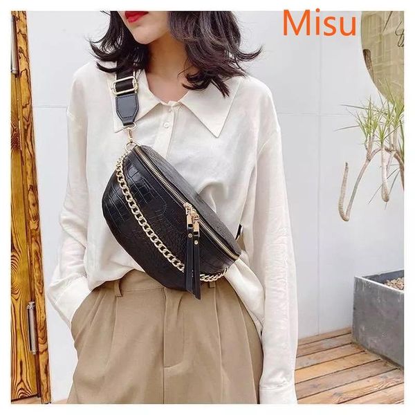 

2021 bag new fashion women's pu leather breast bag single shoulder alligator