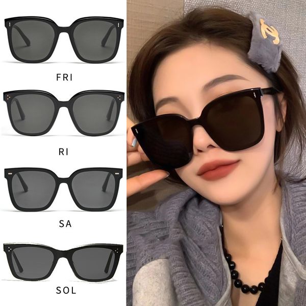 

Sunglasses Women's 2021 new fashion trend GM round frame, wear anti ultraviolet glasses with the same model, White;black