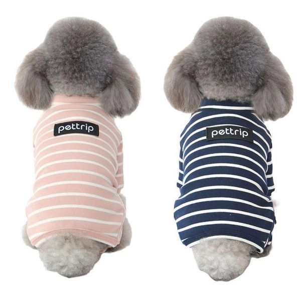 

dog apparel striped jumpsuit pet clothes comfortable pajamas for small medium cats chihuahua yorkies clothing coat