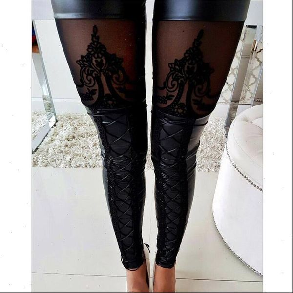 

women pants high waist leggings wet look stretch leather club trousers stage club pants pencil stretch skinny streetwear, Black;white