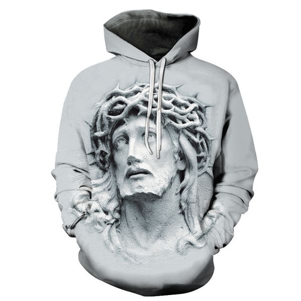 

new 3d3d sculpture hoodie loose children's hooded sweater men's, Black