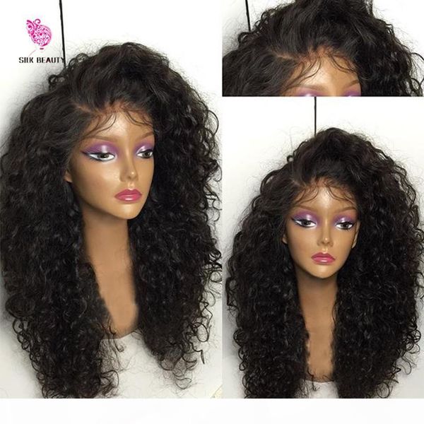 

thick soft virgin hair wig 180 density glueless full lace wig brazilian full lace human hair wigs with baby hair for black woman, Black;brown