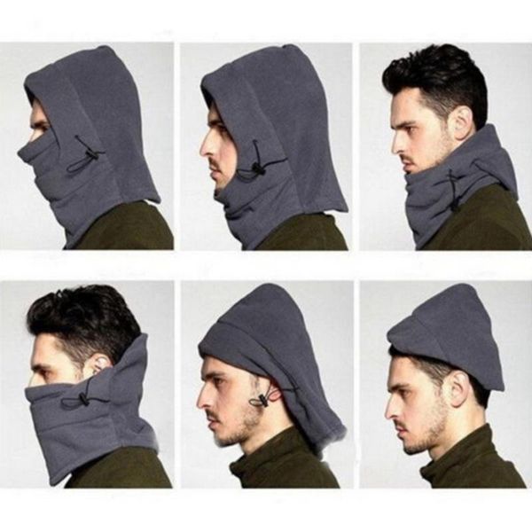 

beanies gaoke women men polar fleece hood hat casual beanie ski snow cap snood scarf warmer thermal