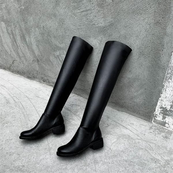 

flattery on the knee 2021 new thick red net tube autumn and winter women's boots 4yws, Black