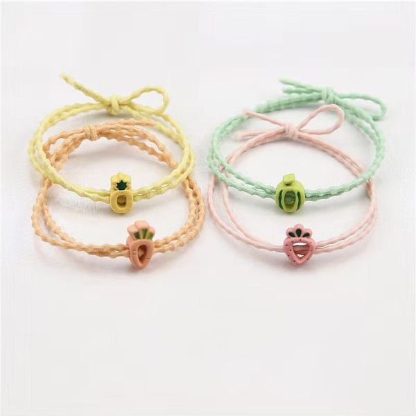 

hair clips & barrettes strawberry rope small fresh fruit cute ring leather sleeve head sent male and female friends bh, Golden;silver