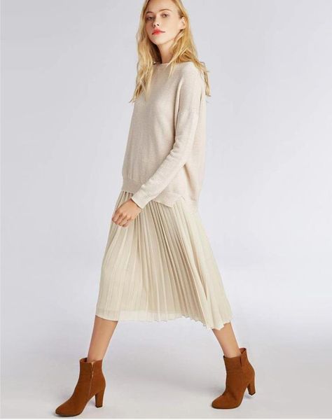 

skirts jhbeute high-waisted skirt fashion for 2021 is all-match pleated pressed folding waist chiffon y2k, Black