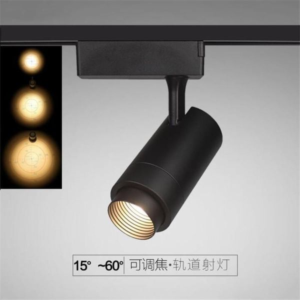 

focused track lamp zoom cob spotlight background wall shopping mall spotlight 15w/25w/35w led track light cob rail lamp