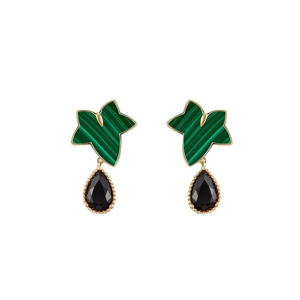 

luxury lola ivy rose earrings fashion simple temperament retro earrings green pendants, Golden