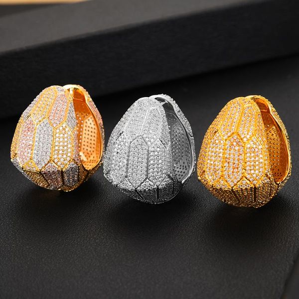 

hoop & huggie kellybola luxury noble full dubai big geometric earrings for bridal wedding girl daily cubic zirconia jewelry, Golden;silver