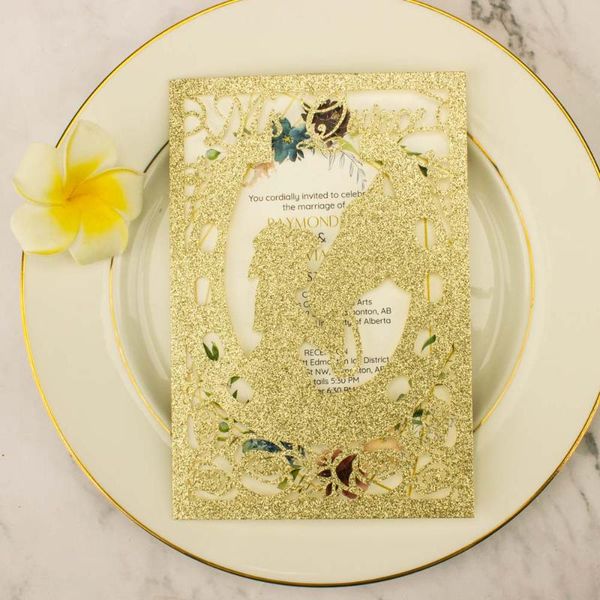 

greeting cards 1pcs sample hollow horse gate card laser cut wedding invitation wholesale pocket invite for birthday party cover