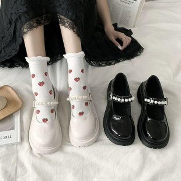 

dress shoes 2021 fashion thick bottom pumps woman pu mary jane shallow women leather ladies elegant non slip footwear for, Black