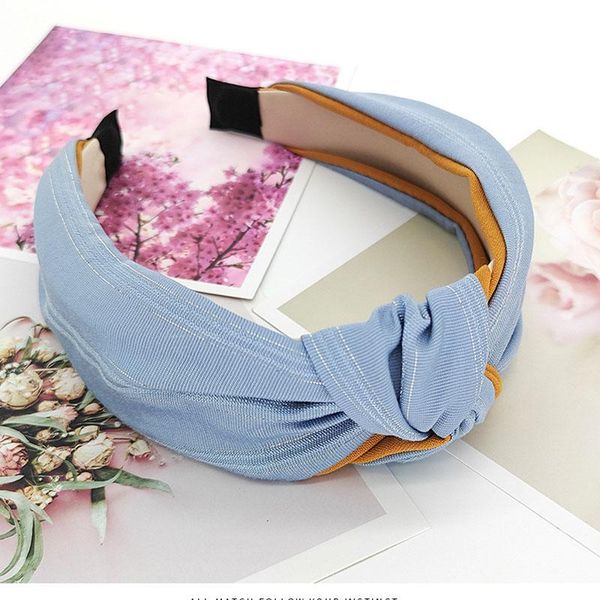 

hair accessories korean golden silk fabric knotted hairbands for women patchwork princess turbands braided headband hoop cute headdress