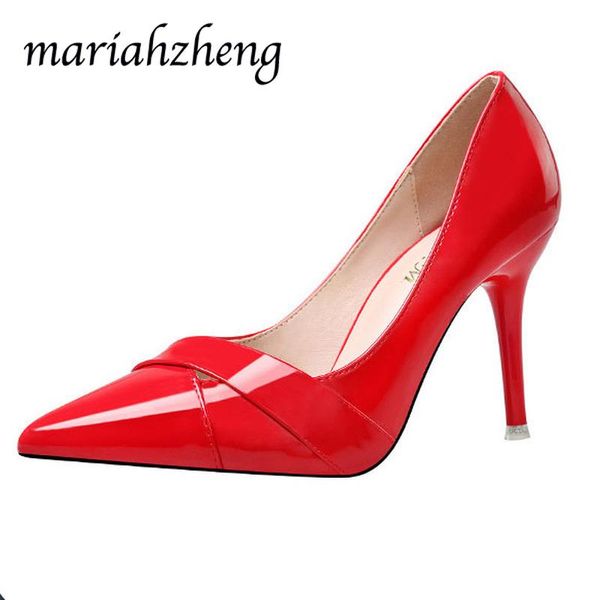 

dress shoes mariahzheng spring autumn fashion high-heeled with shallow mouth pointed hollow female sandals party zwm, Black