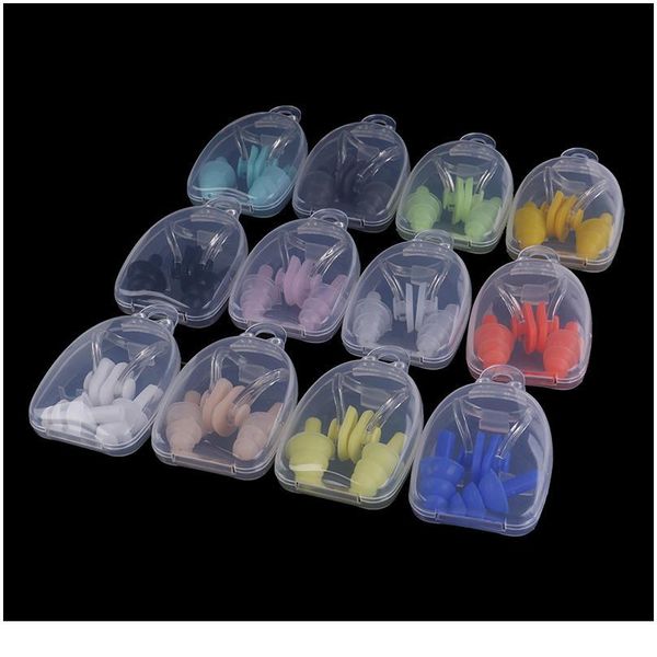 

soft swimming earplugs nose clip case protective prevent water protection ear plug waterproof soft sile swim dive jlltod