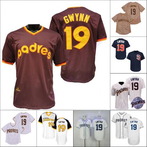

tony gwynn jersey 1982 2007 baseball hall of fame patch white pinstripe navy pullover button home away all stitched, Blue;black