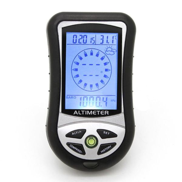 

8 in 1 backlight temperature with battery practical lcd display outdoor black fishing multifunction hiking digital altimeter