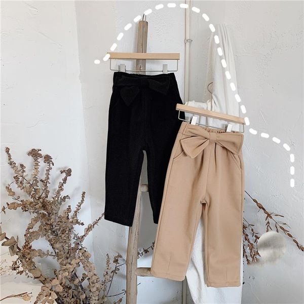 

winter clothes new style western-style bowknot plus velvet pants for girls, Blue